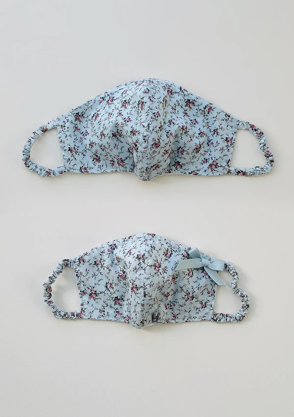 "Be Safe. Be Kind" Printed Heirloom Mask - Vintage Rose, Blue