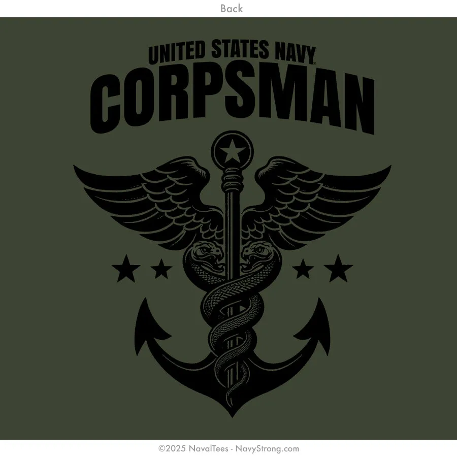 "USN Corpsman Serpents" Tee | Military Green