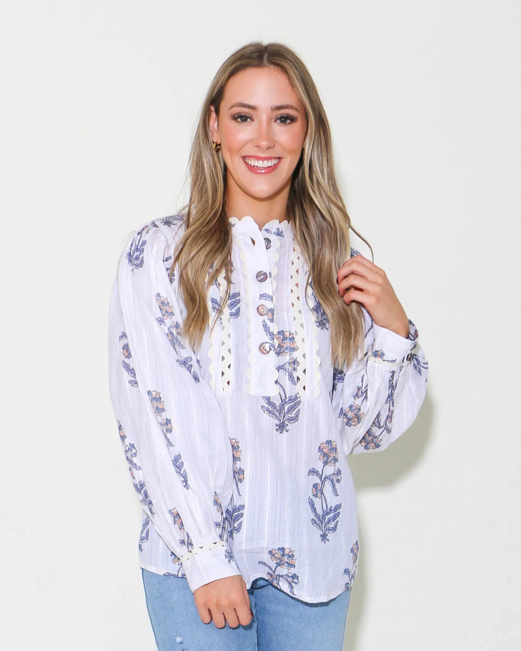 Ric Rac Block Top in Ivory