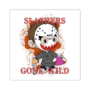 Rob the Slasher Square Stickers by Ravenfox