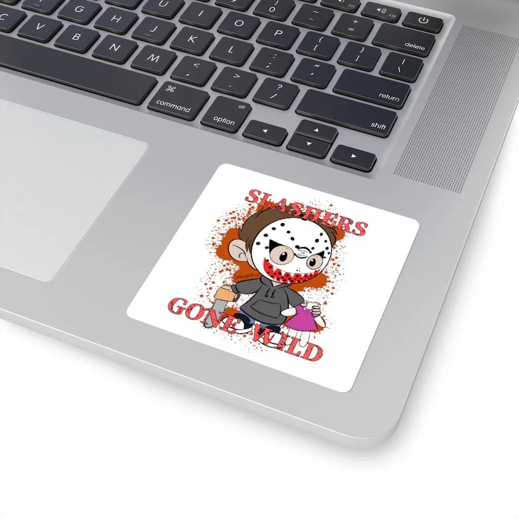 Rob the Slasher Square Stickers by Ravenfox