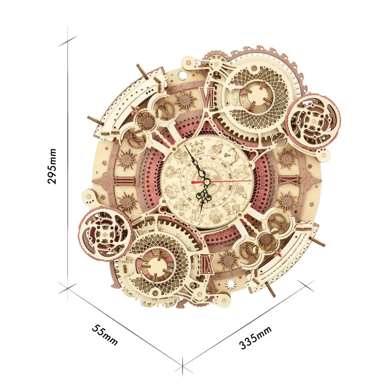 Robotime DIY Zodiac Wall Clock, TIME ART, Home Decor Clock
