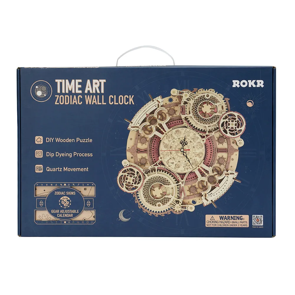 Robotime DIY Zodiac Wall Clock, TIME ART, Home Decor Clock