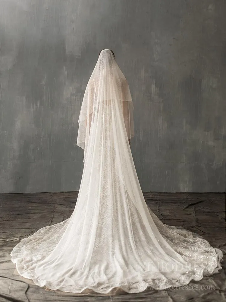 Roycebridal Simple Ivory Tulle Bridal Cathedral Veil AC1241