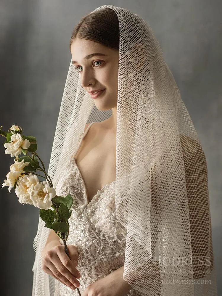 Roycebridal Simple Ivory Tulle Bridal Cathedral Veil AC1241