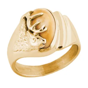 Saratoga - Elk Ivory Gold Ladies Ring