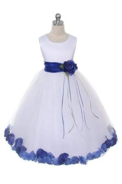 Satin Flower Petal Baby Dress - Ivory