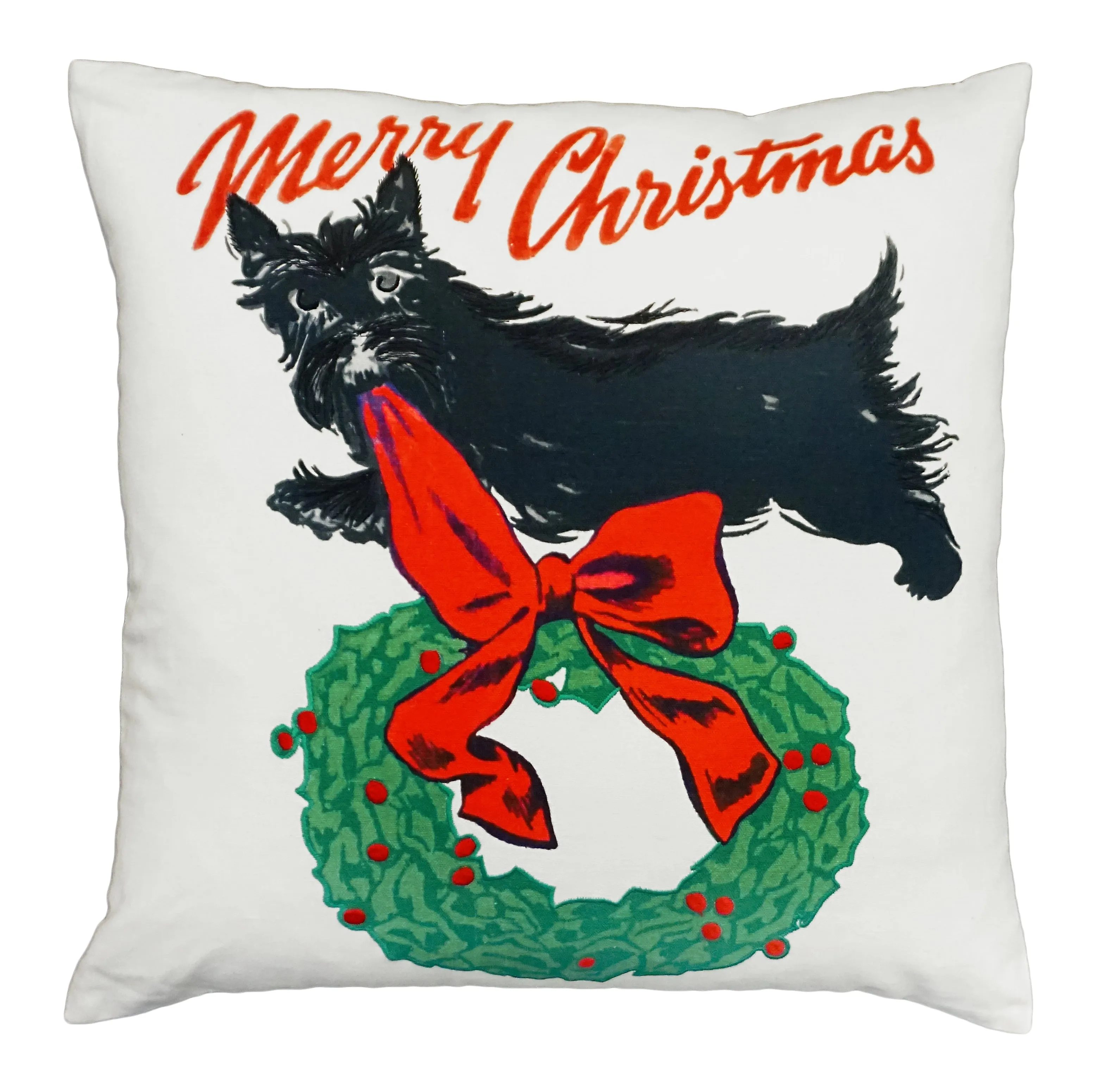 Scottie Christmas 20"x20" Printed Pillow