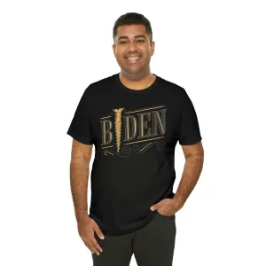 Screw Biden in Vintage Typography with a darker Screw Design Short Sleeve Tee