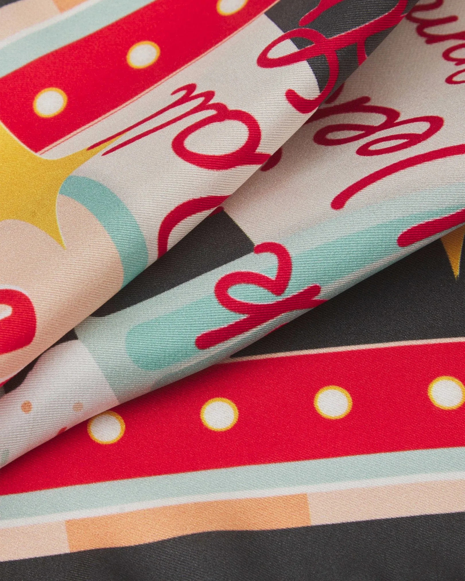 Silk 1950's Pocket Square - Milkshake on Charcoal