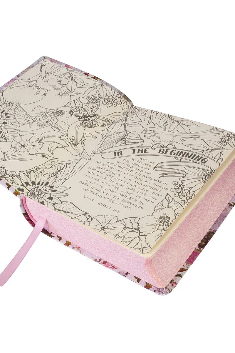 Silky Floral Printed KJV My Creative Bible