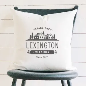 Simple Houses w/ City, State - Square Canvas Pillow