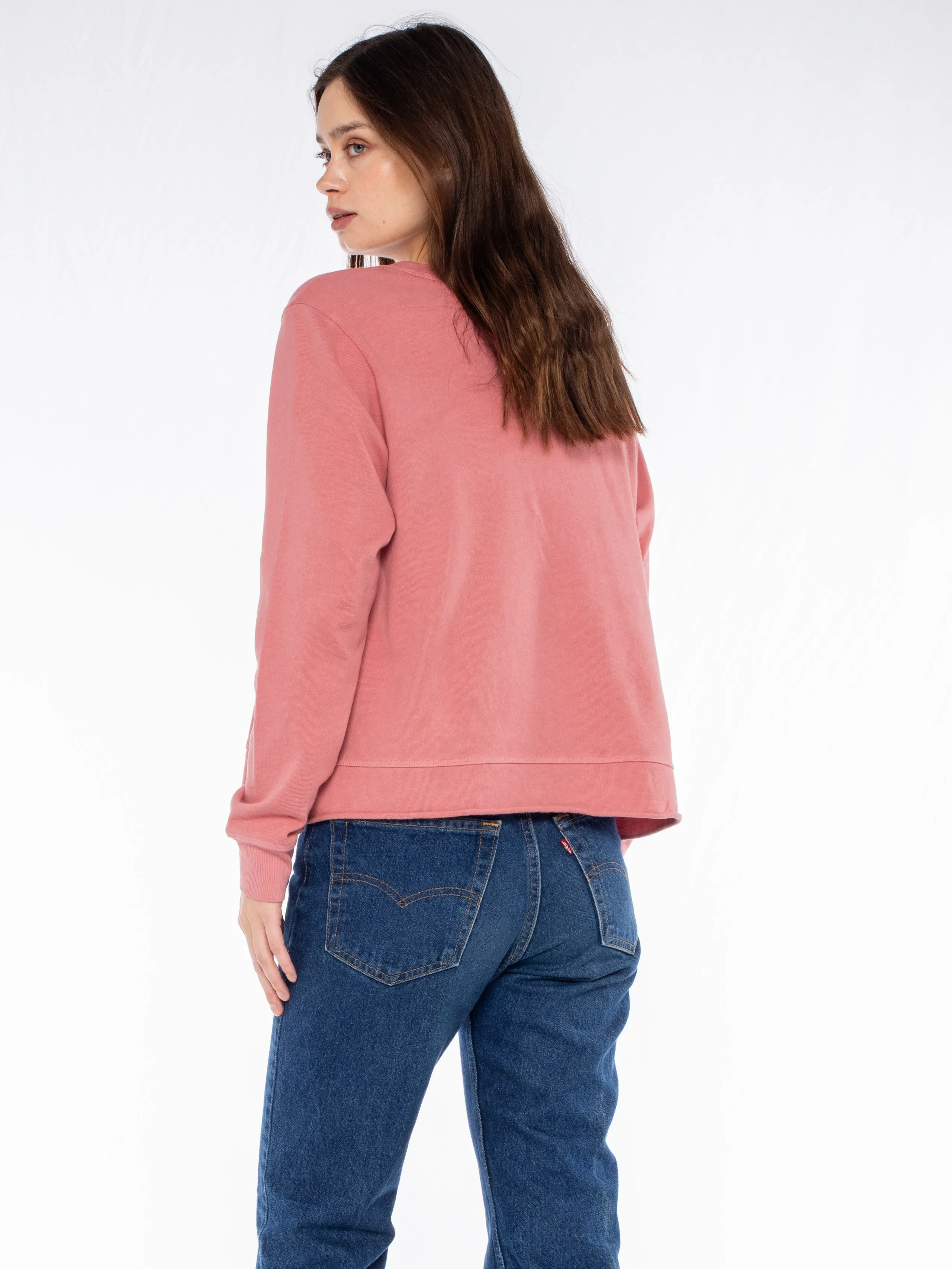 Slouchy Long Sleeve Sweatshirt with Pouch Front Pocket