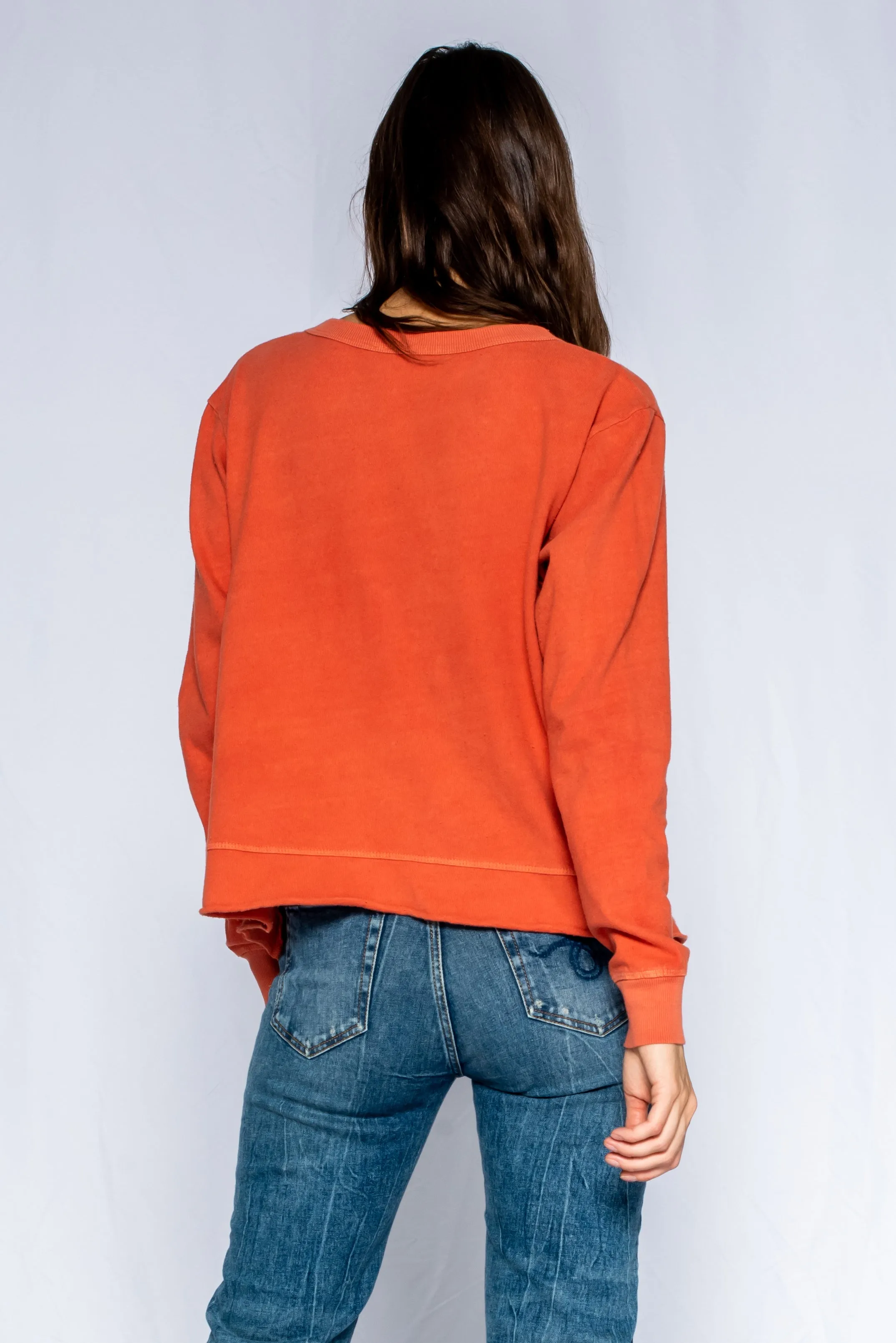 Slouchy Long Sleeve Sweatshirt with Pouch Front Pocket