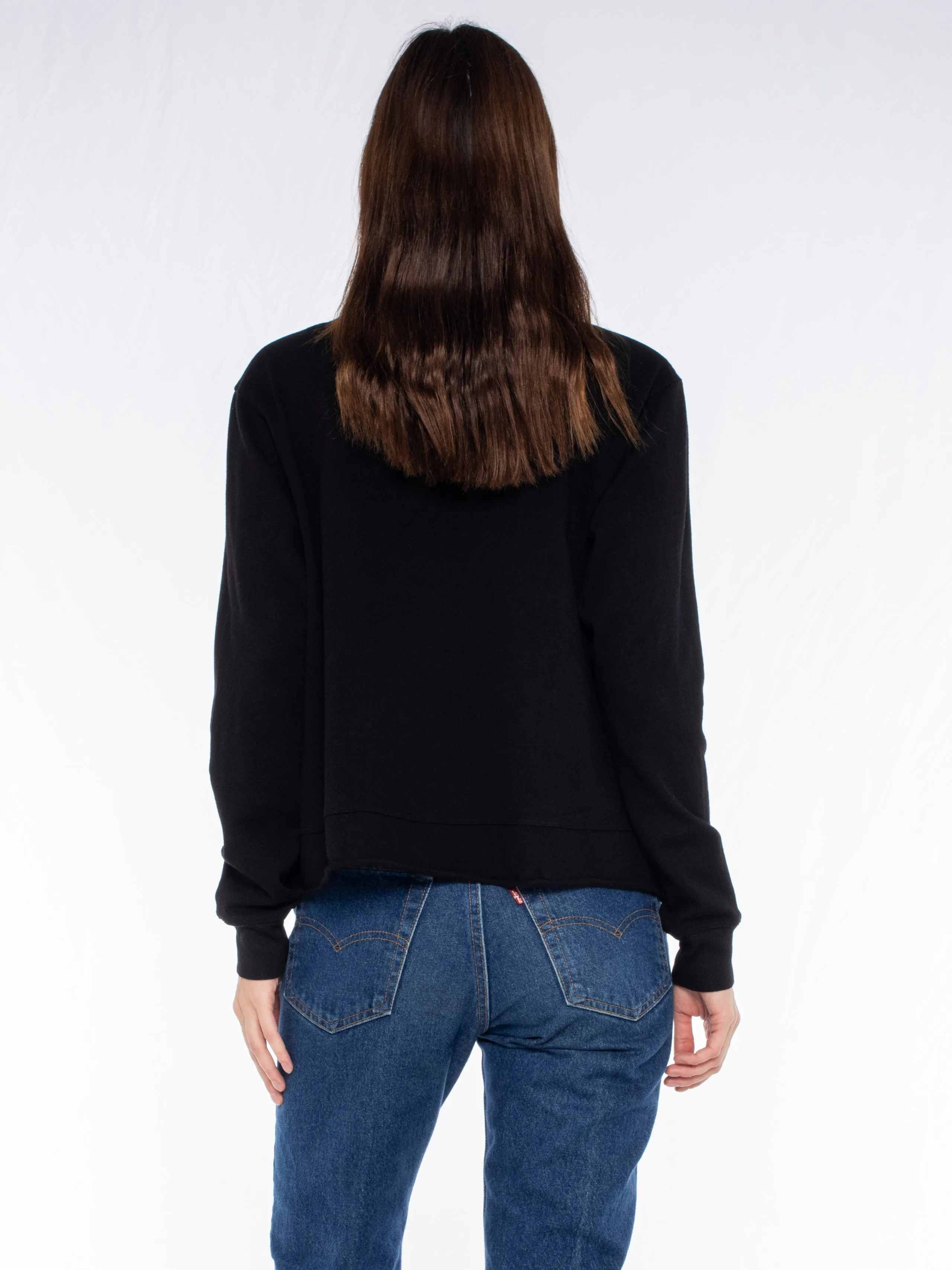 Slouchy Long Sleeve Sweatshirt with Pouch Front Pocket