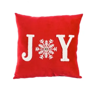 Snowflake Square Pillow: JOY,4p1420