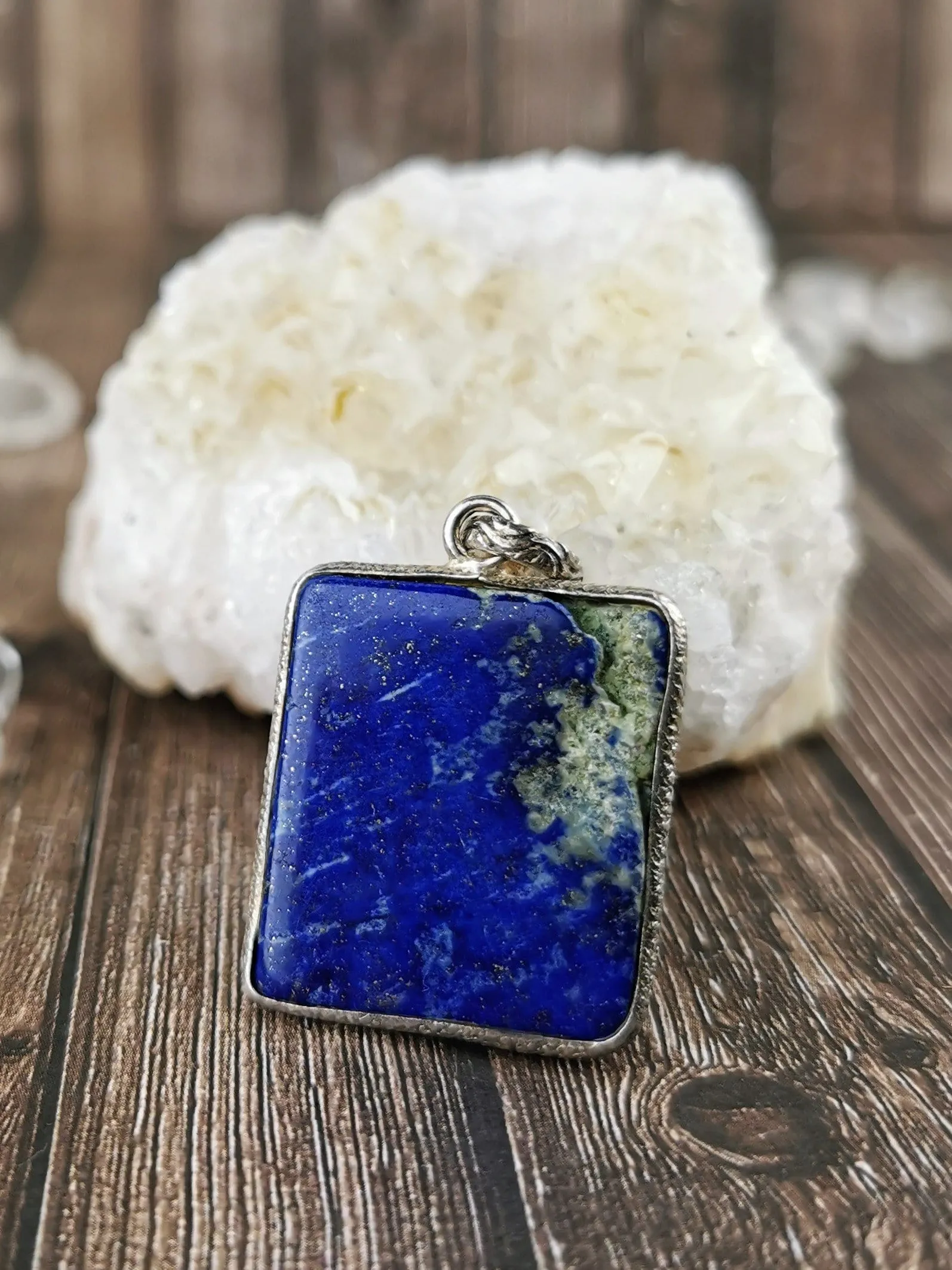 Square Cut Lapis Pendant