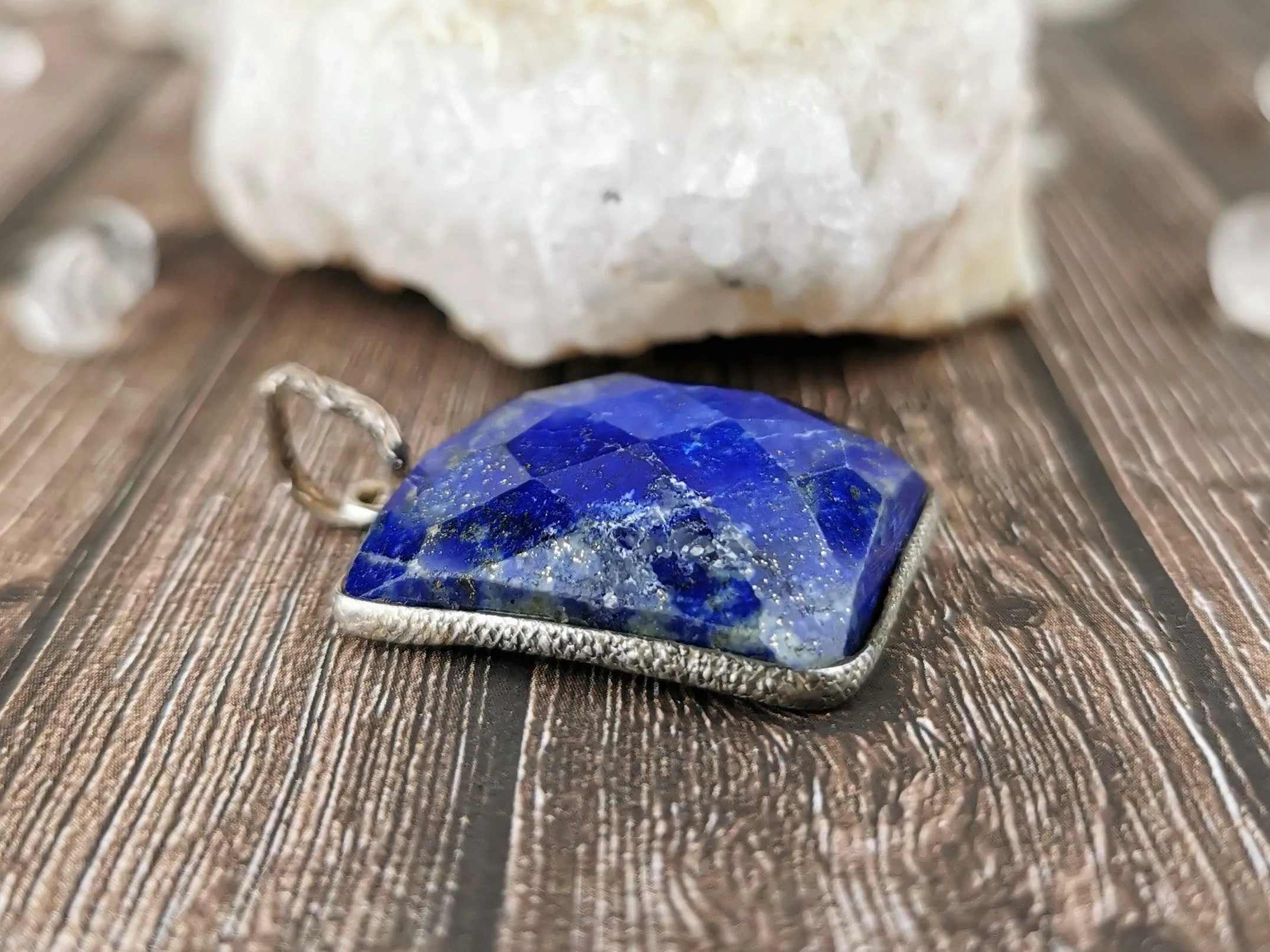 Square Cut Lapis Pendant