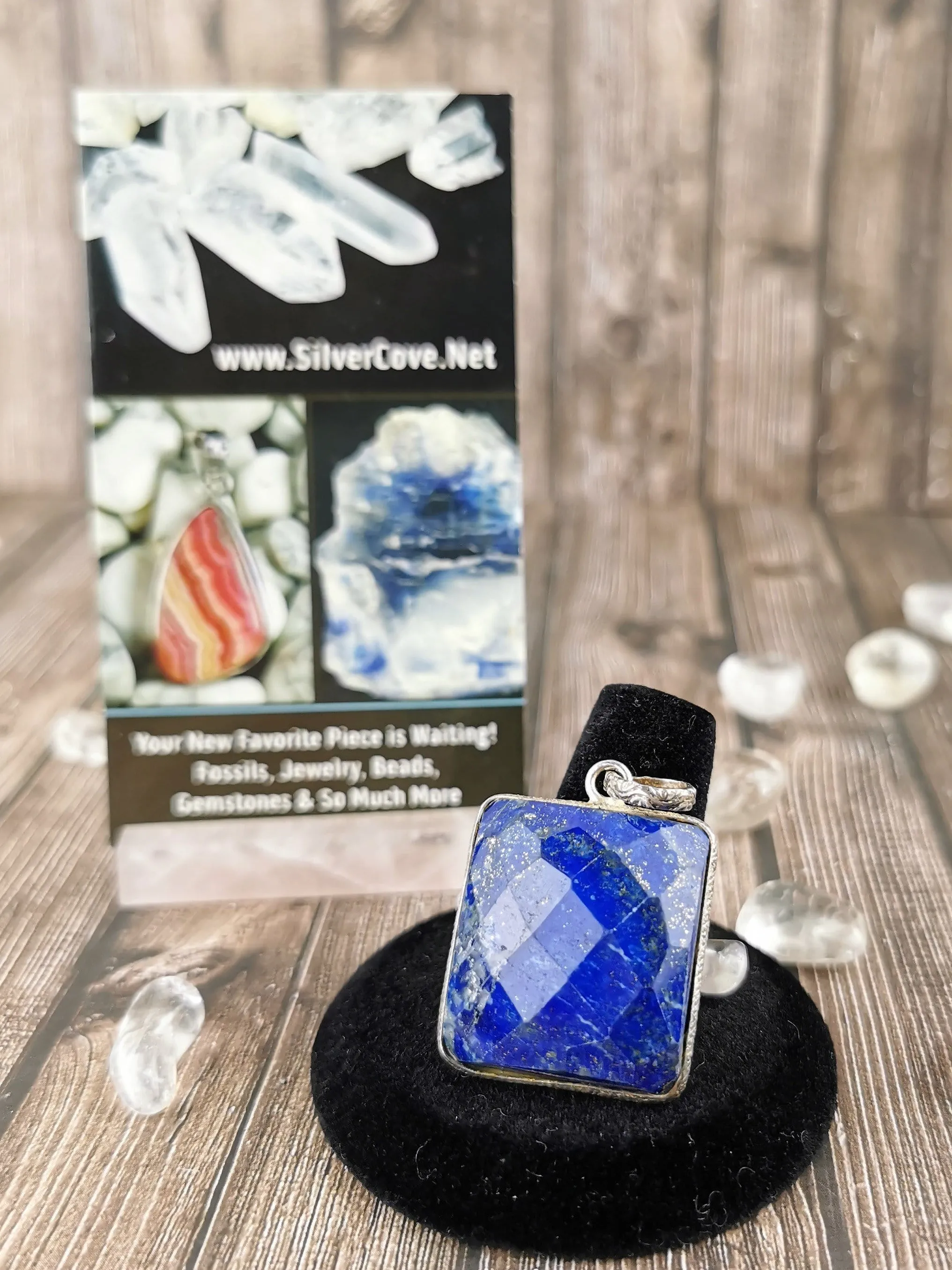 Square Cut Lapis Pendant