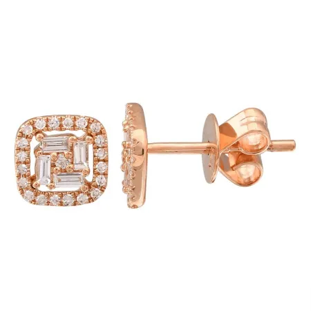 Square Diamond Illusion Studs