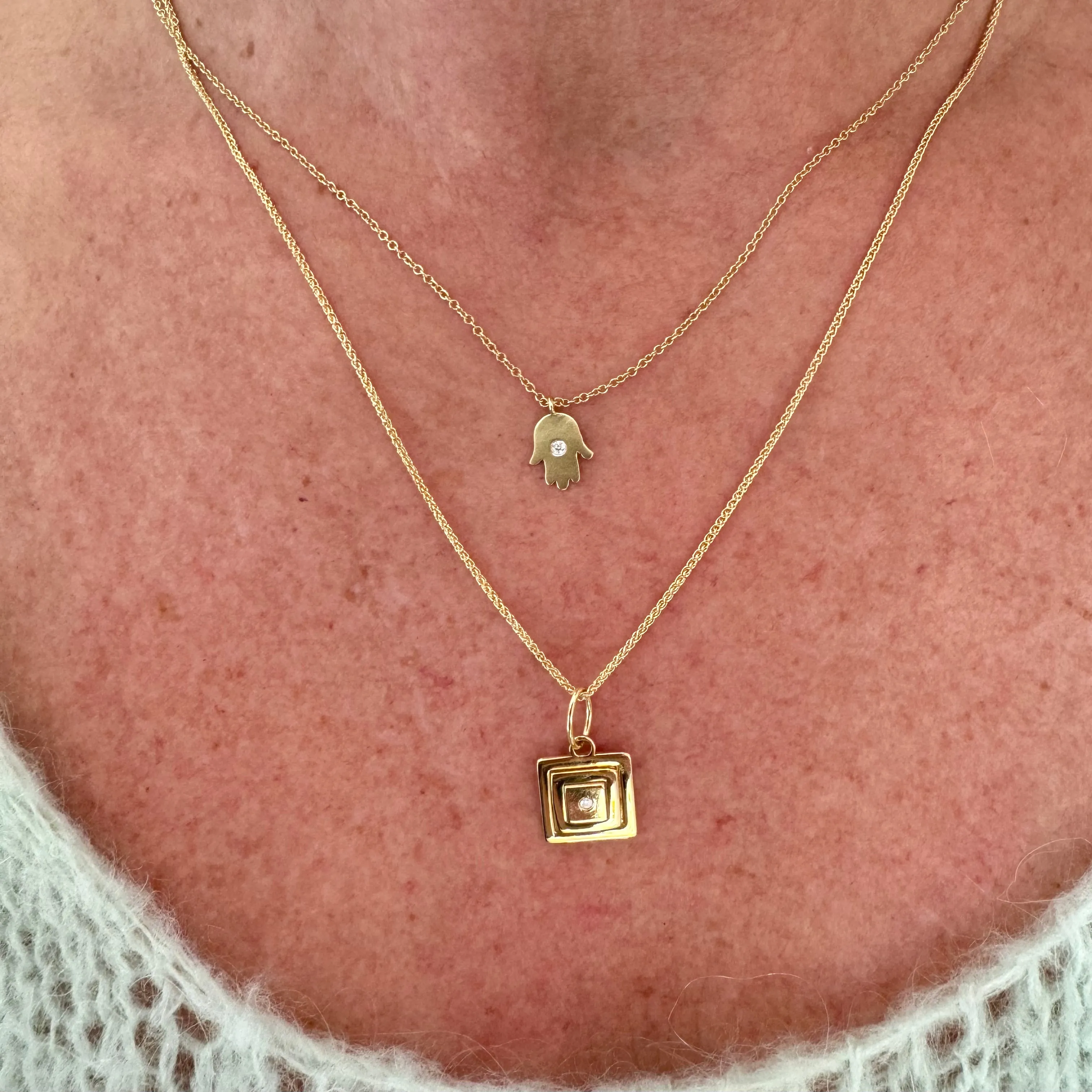 Square Diamond Pendant