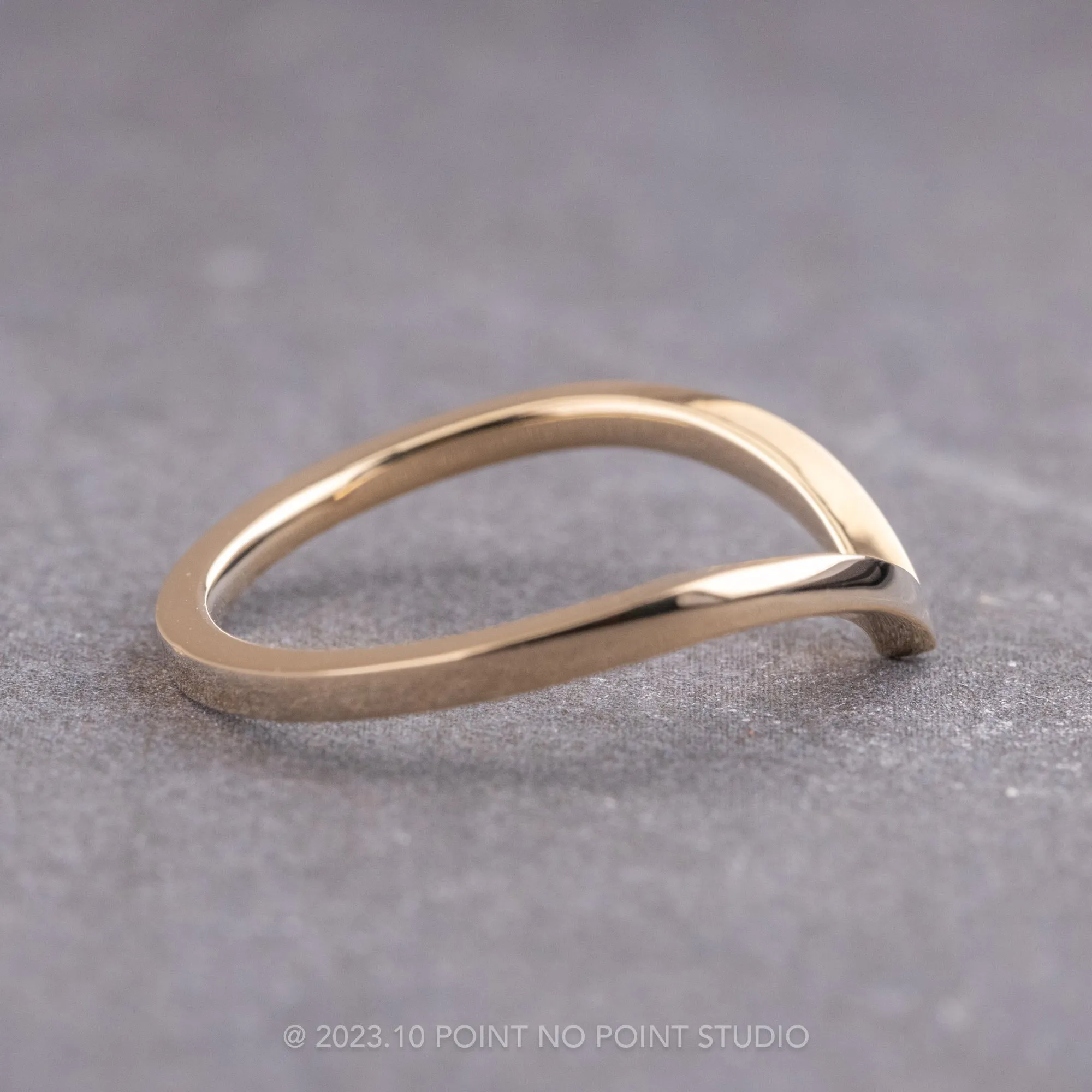 Square Vivian Wedding Band, 14k Yellow Gold