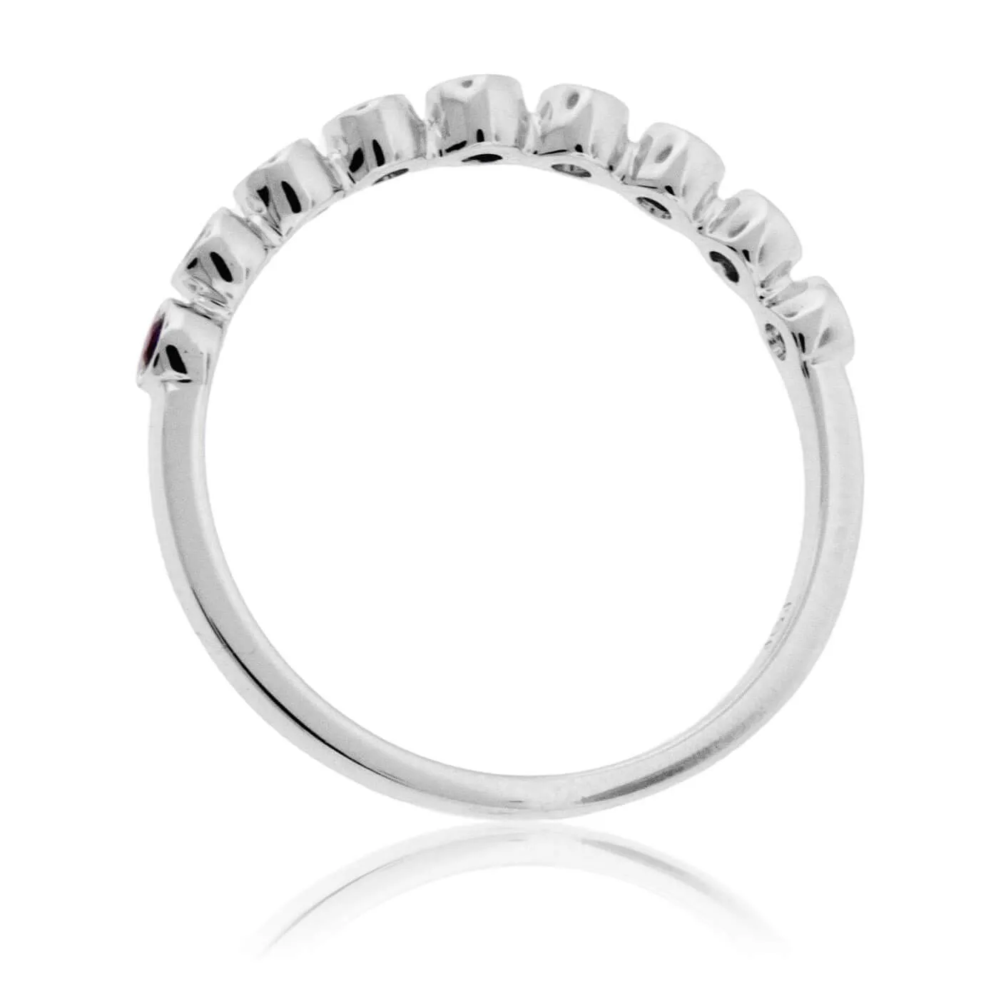 Stackable Round Ruby and Round Diamond Band