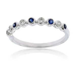 Stackable Sapphire and Round Diamond Band