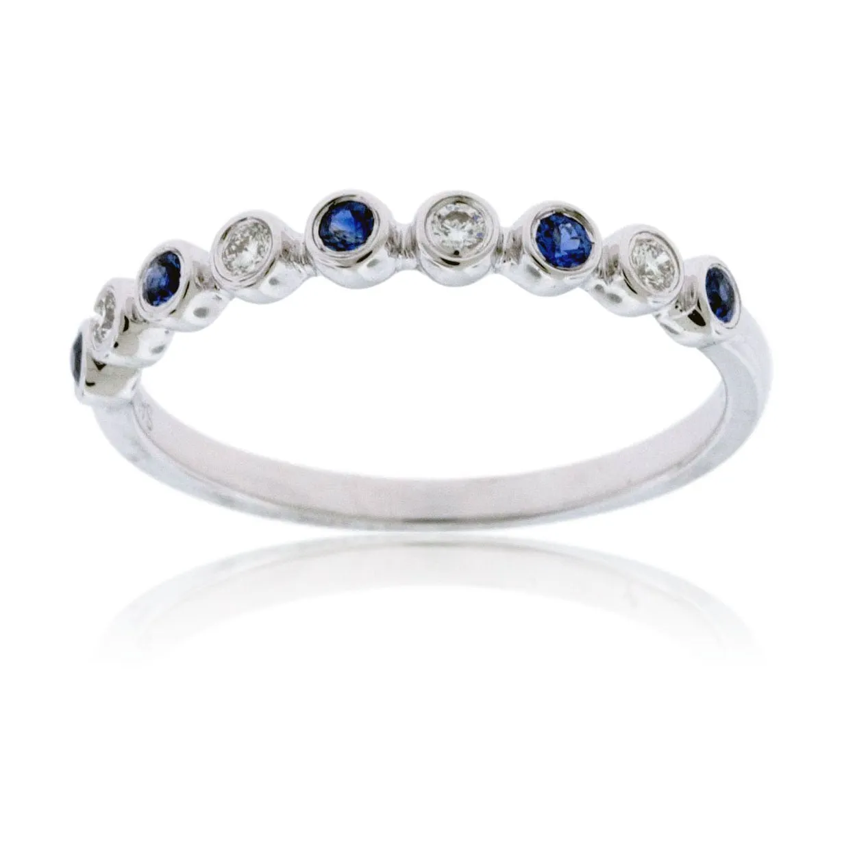 Stackable Sapphire and Round Diamond Band