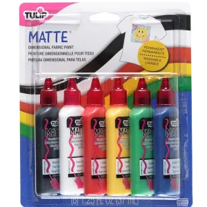 Starter Sets Dimensional Fabric Paint Matte 6 Pack