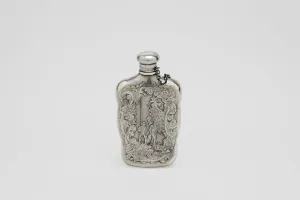 Sterling Silver Fly Fishing Hip Flask