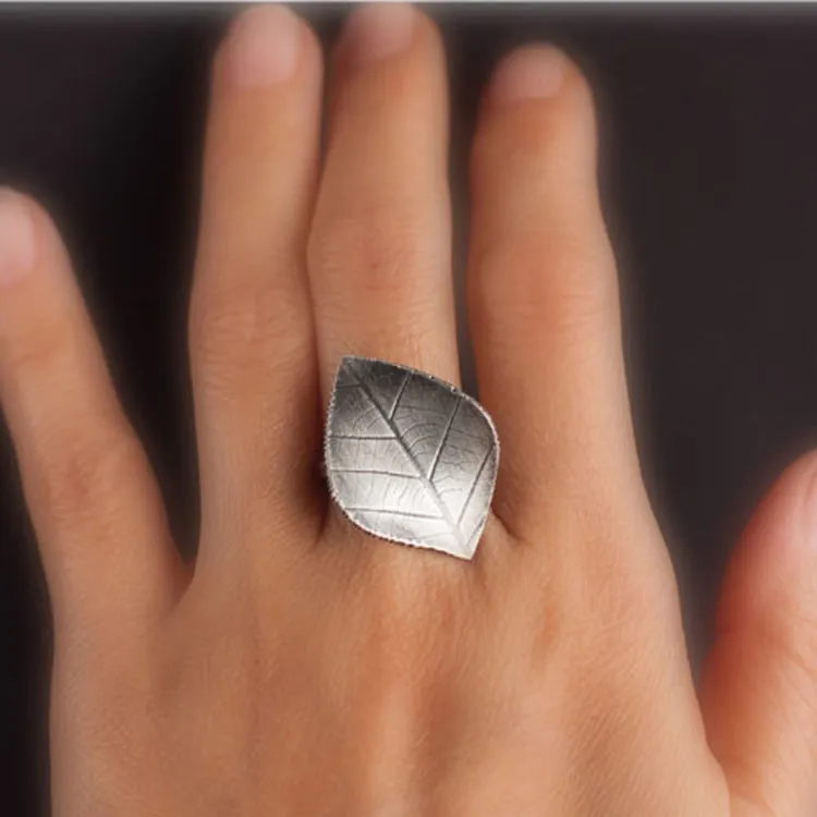 Sterling Silver Leaf Ring