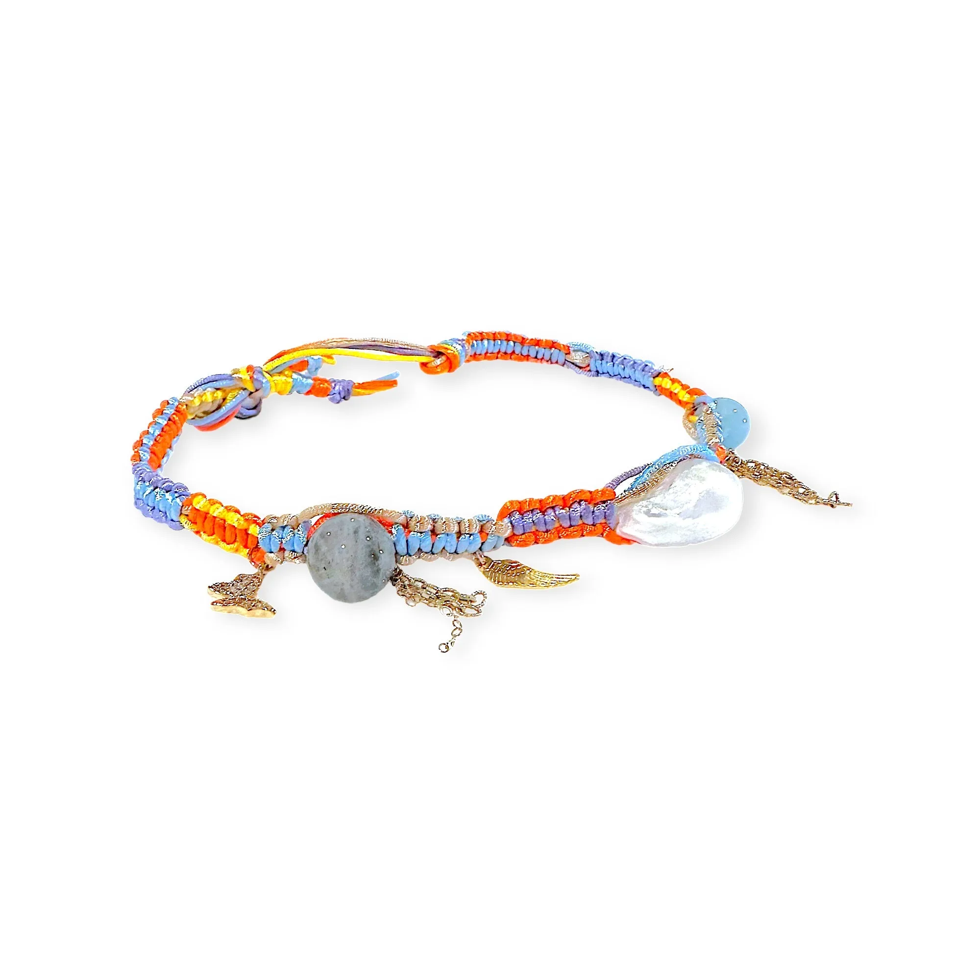 SUMMER DAY DREAM BAROQUE PEARL LUCKY CHARM SILK ROCKER CHOKER