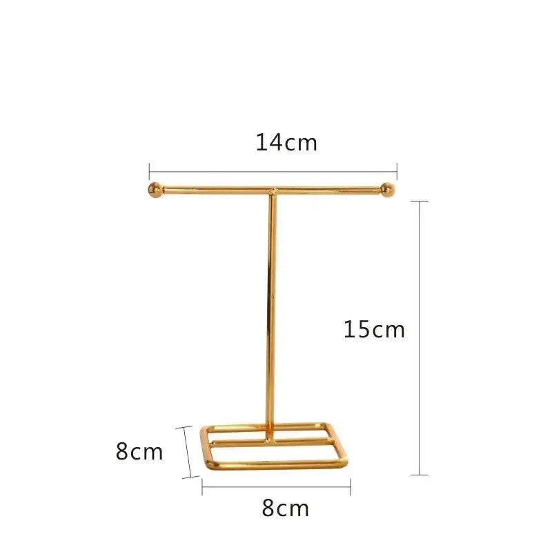 T-Bar Creative Wrought Iron Jewelry Rack Ring Earrings Necklace Hanger Storage Rack Jewelry Prop Display Stand Earring Organizer