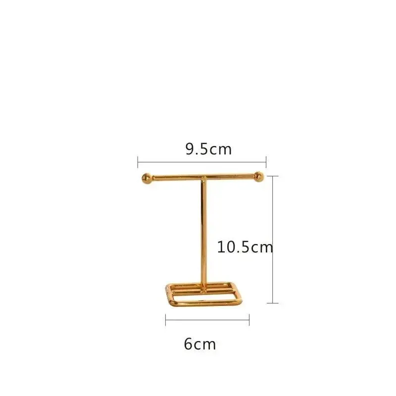 T-Bar Creative Wrought Iron Jewelry Rack Ring Earrings Necklace Hanger Storage Rack Jewelry Prop Display Stand Earring Organizer