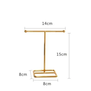 T-Bar Creative Wrought Iron Jewelry Rack Ring Earrings Necklace Hanger Storage Rack Jewelry Prop Display Stand Earring Organizer