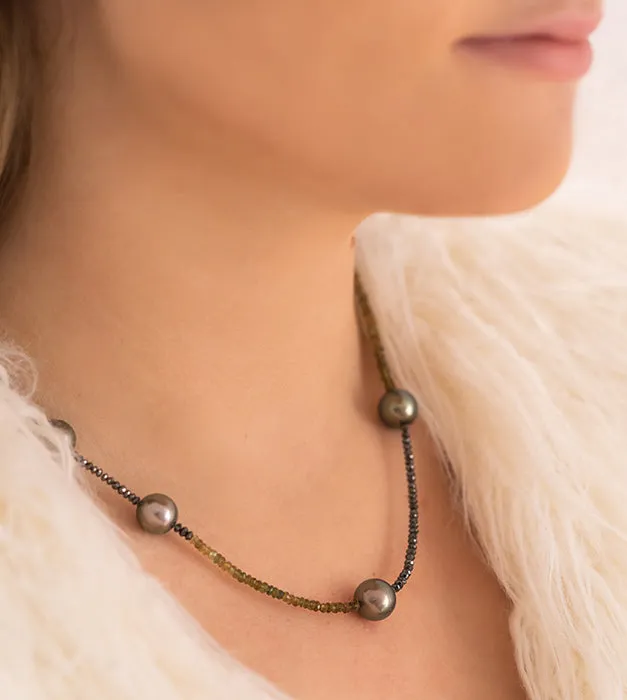 Tahitian Pearl and Diamond Necklace