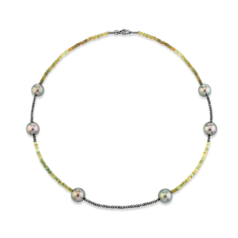Tahitian Pearl and Diamond Necklace