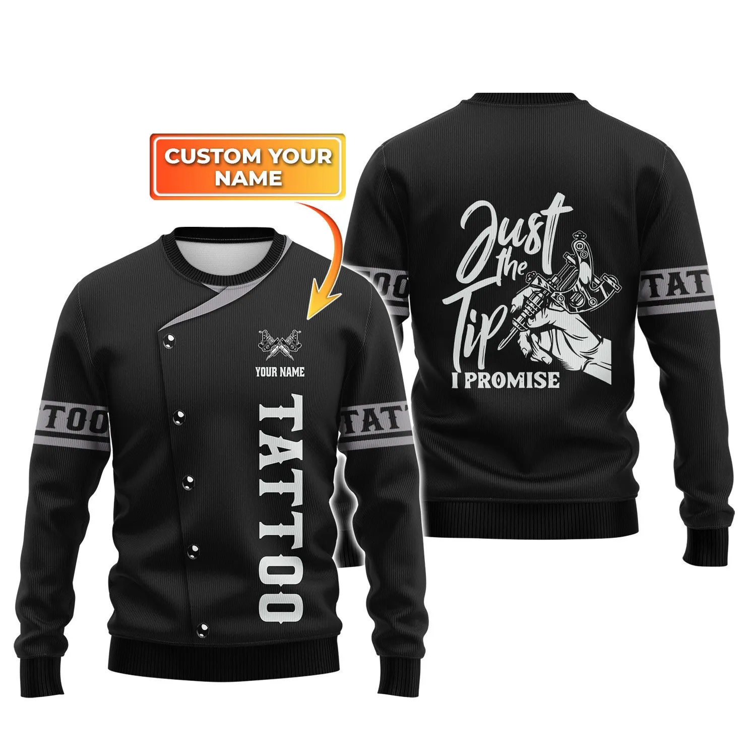 Tattoo Artist Shop Personalized Name 3D Sweater Gift For Tattoo Artist [Non workwear]