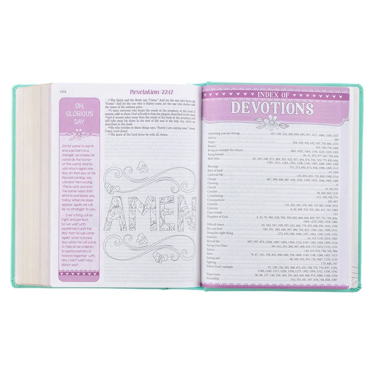 Teal Butterfly Hardcover My Creative Bible for Girls - an ES