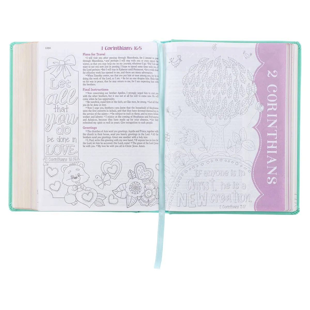Teal Butterfly Hardcover My Creative Bible for Girls - an ES