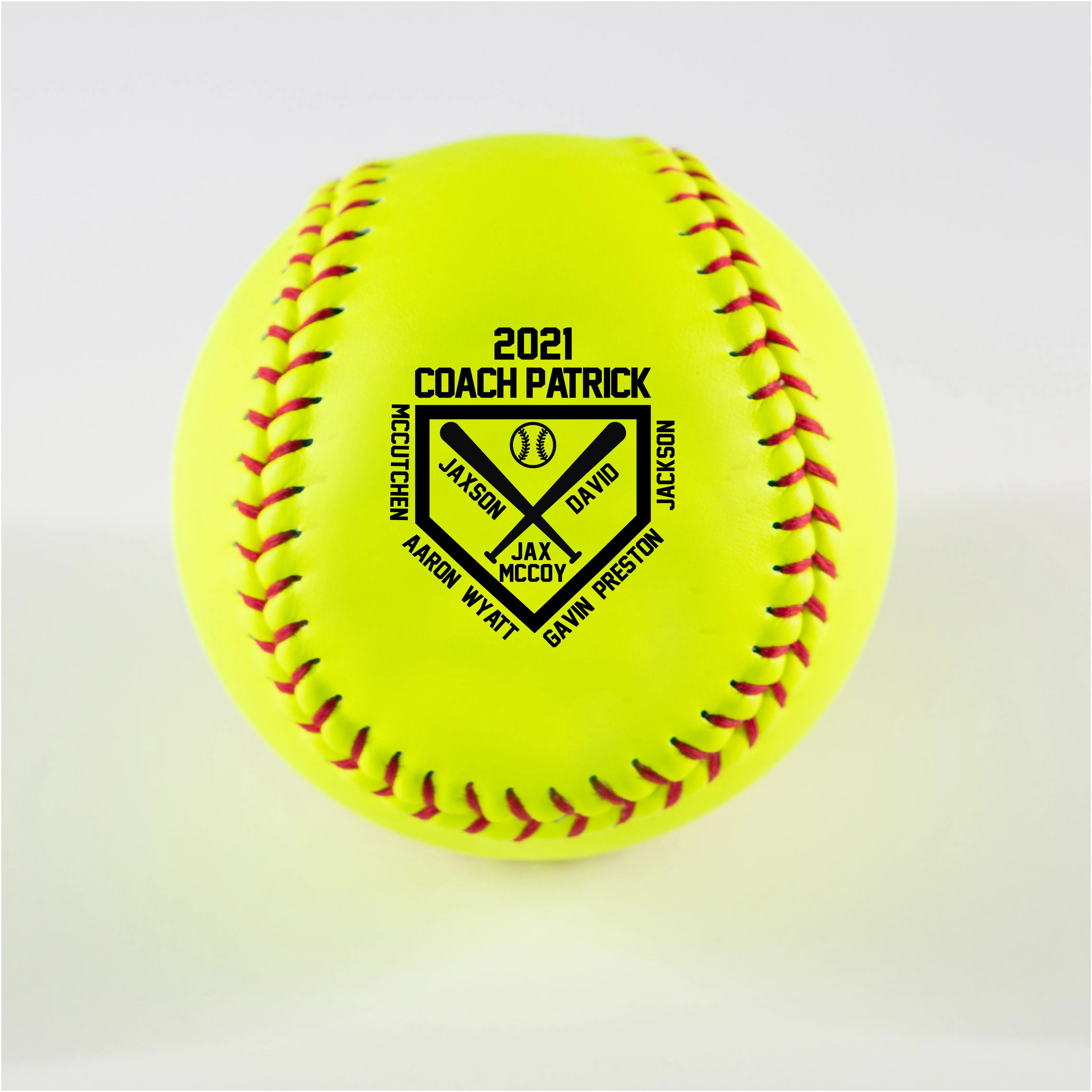 Team Logo with Personalization, Printed Softball