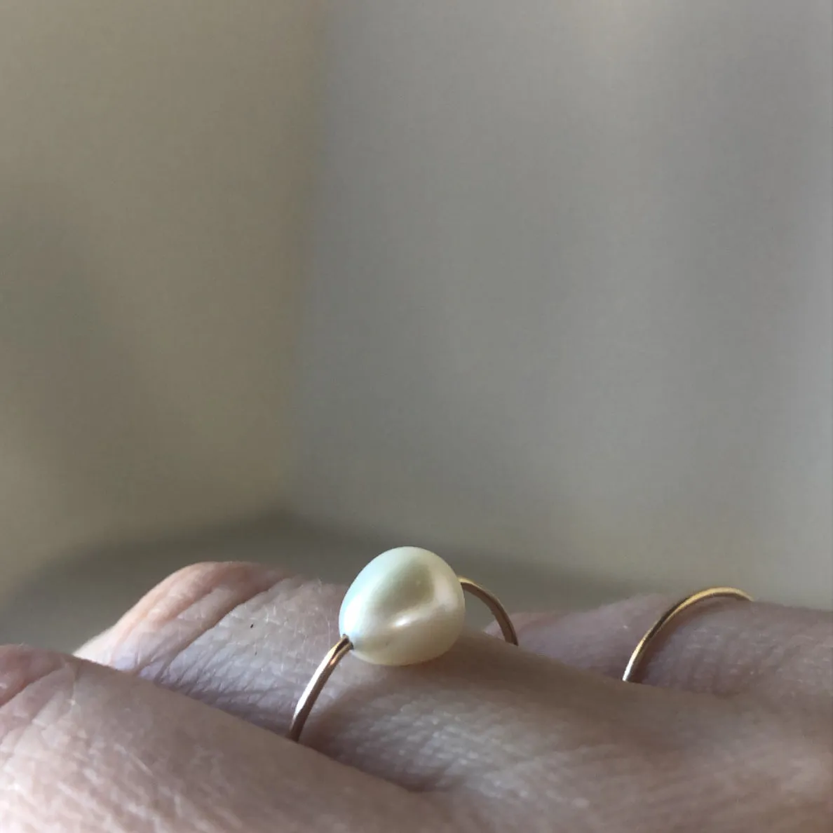Teardrop Baroque Pearl Ring
