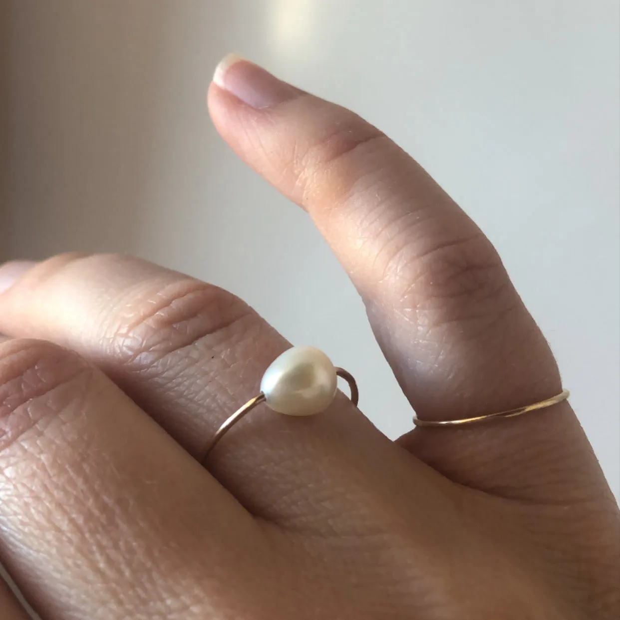 Teardrop Baroque Pearl Ring