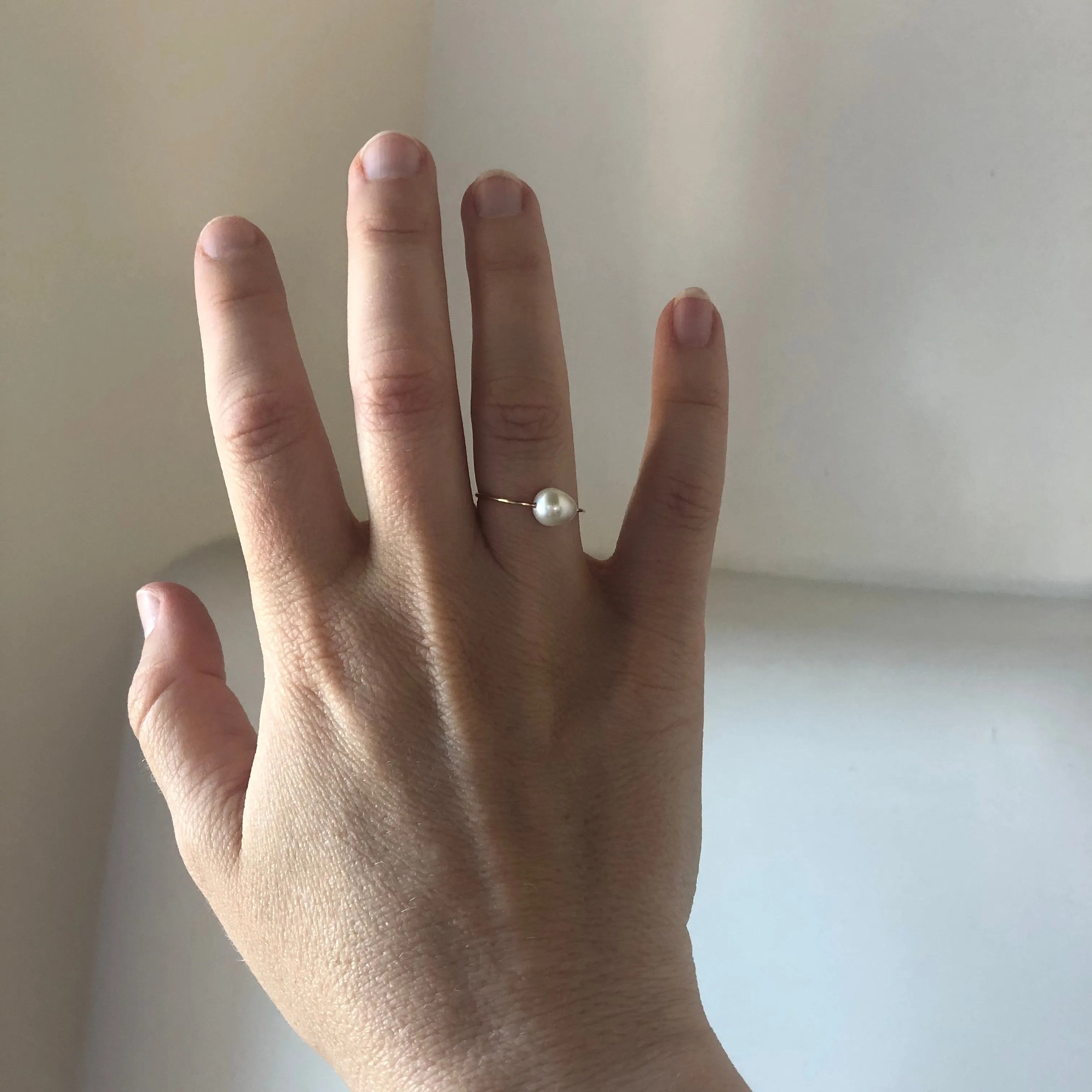 Teardrop Baroque Pearl Ring