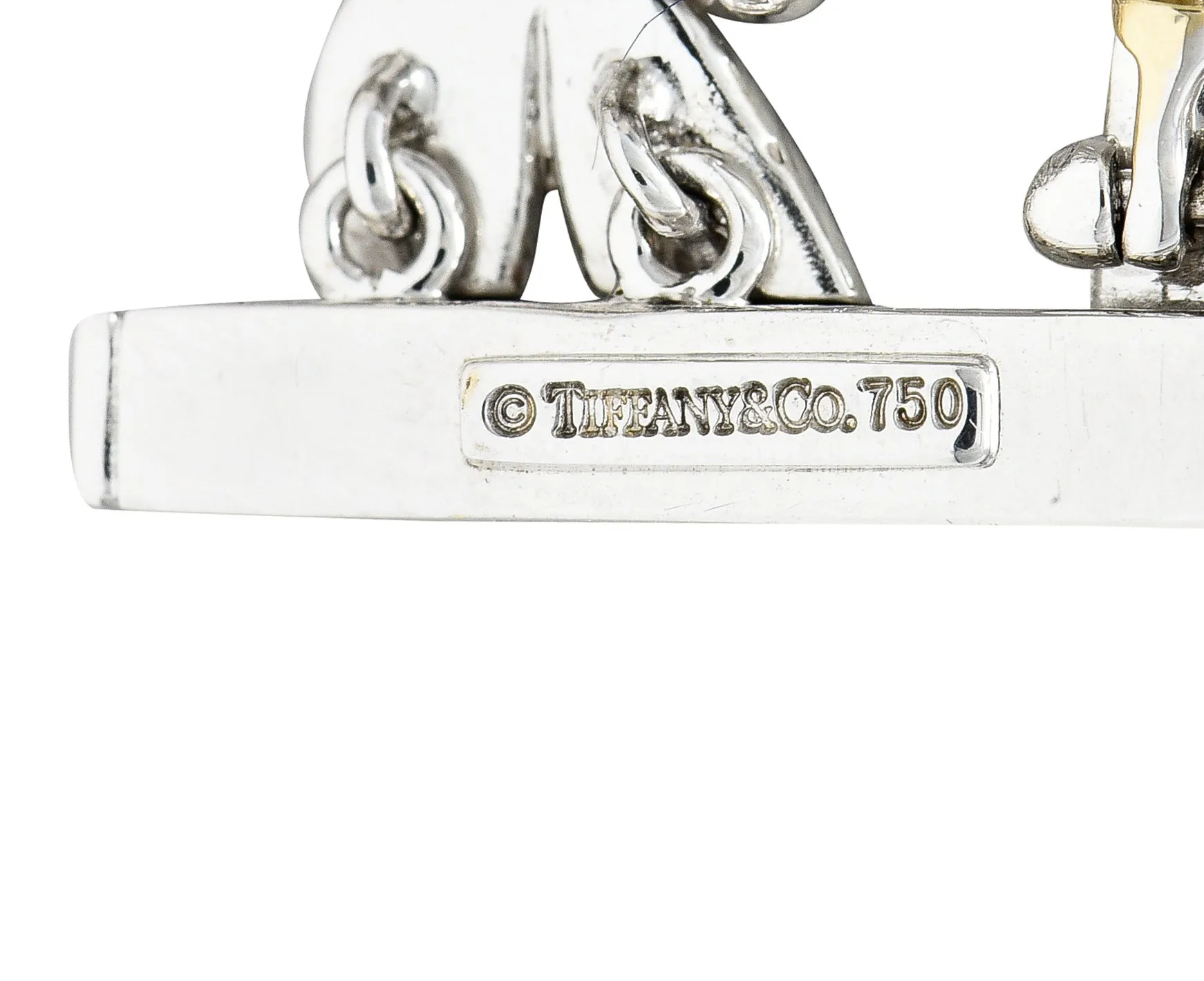 Tiffany & Co. Diamond Pearl Enamel 18 Karat White Gold Dragonfly Link Bracelet