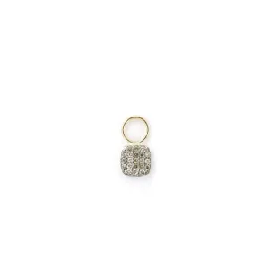 Tiny Diamond Square Earring Charm