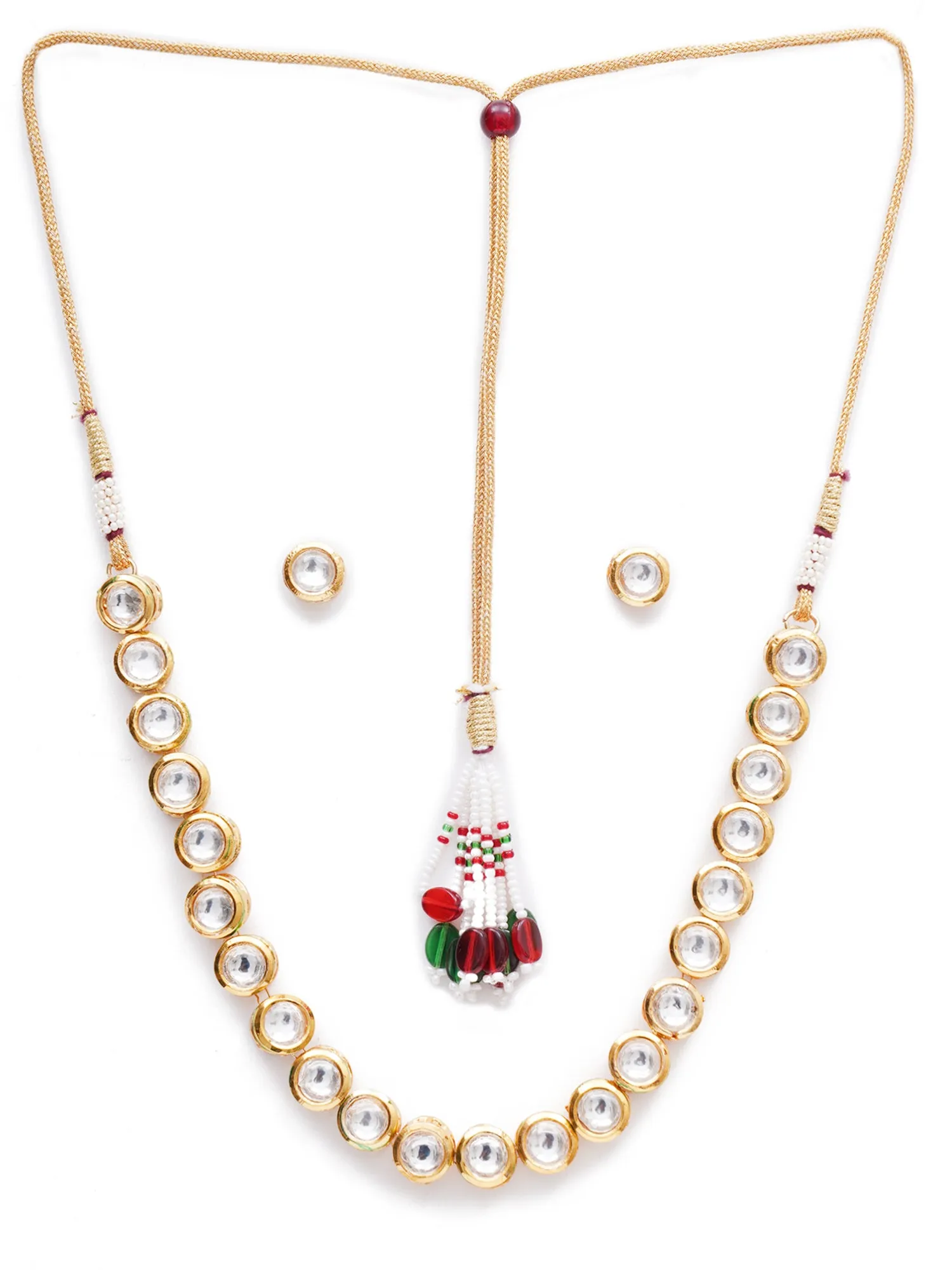 Traditional Gold Plated Polki Kundan Necklace Set