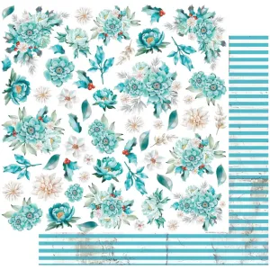 Uniquely Creative - Merry and Bright - 12 x 12 Single Sheet - Holly Bouquet