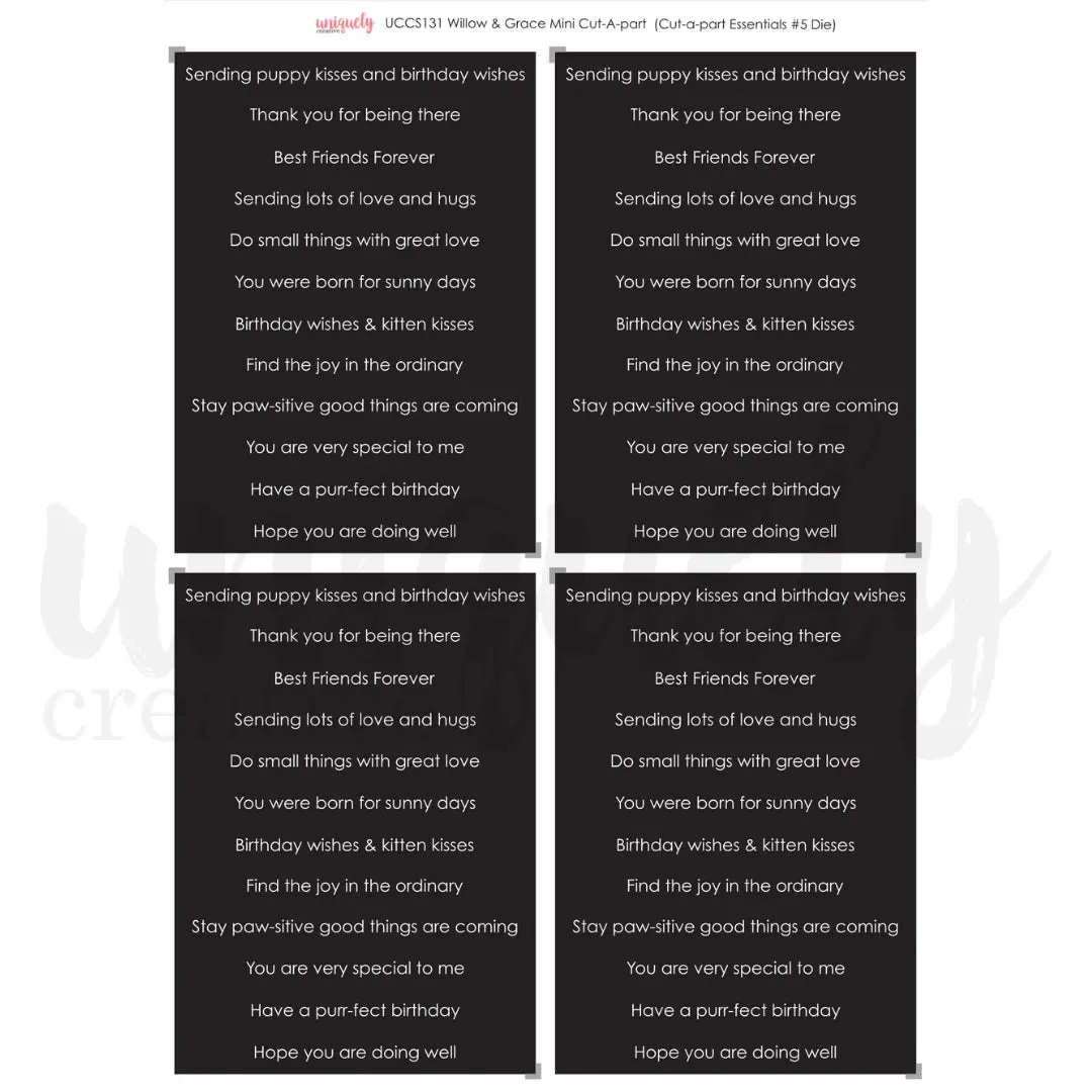 Uniquely Creative - Willow & Grace - Cut-a-Part Sheet Mini